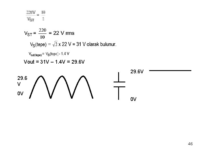 Vout = 31 V – 1. 4 V = 29. 6 V 29. 6