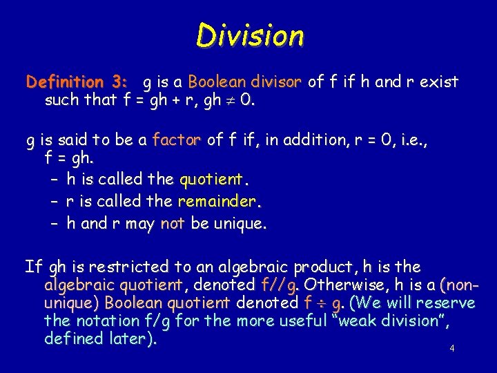 Outline Division Is Central In Many Operations What