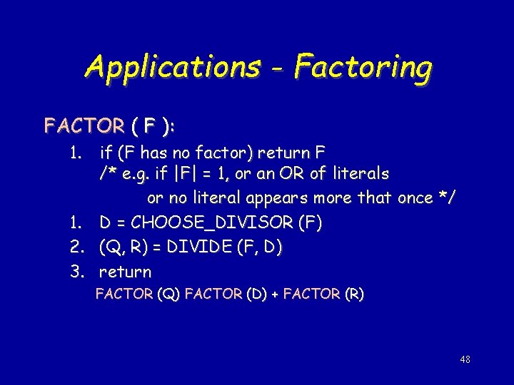 Outline Division Is Central In Many Operations What