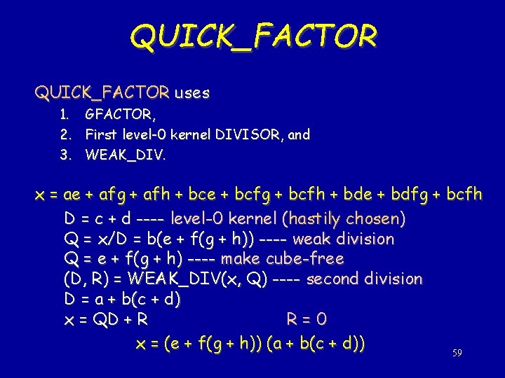 Outline Division Is Central In Many Operations What