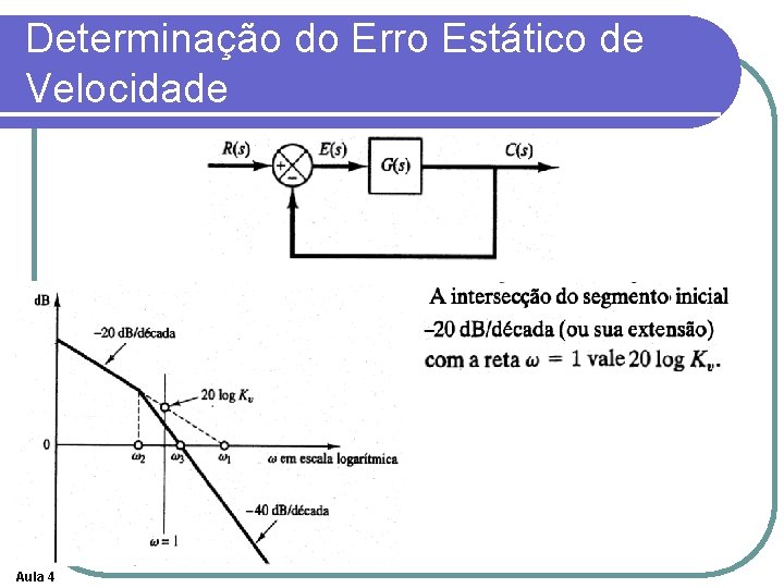 Determinação do Erro Estático de Velocidade Aula 4 