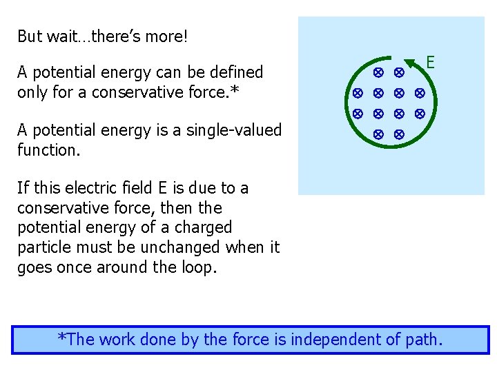 But wait…there’s more! A potential energy can be defined only for a conservative force.