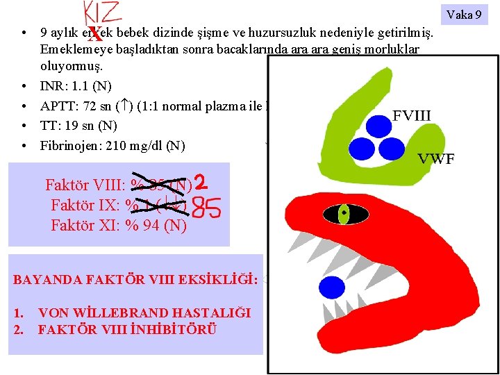  • 9 aylık erkek X bebek dizinde şişme ve huzursuzluk nedeniyle getirilmiş. Emeklemeye