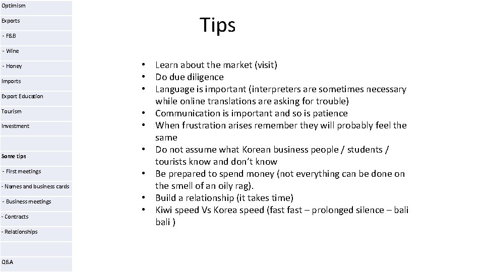 Optimism Exports - F&B Tips - Wine - Honey Imports Export Education Tourism Investment Optimism Exports - F&B Tips - Wine - Honey Imports Export Education Tourism Investment
