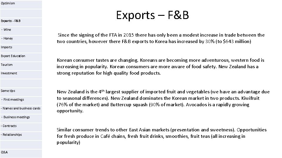 Optimism Exports - F&B - Wine - Honey Exports – F&B Since the signing Optimism Exports - F&B - Wine - Honey Exports – F&B Since the signing