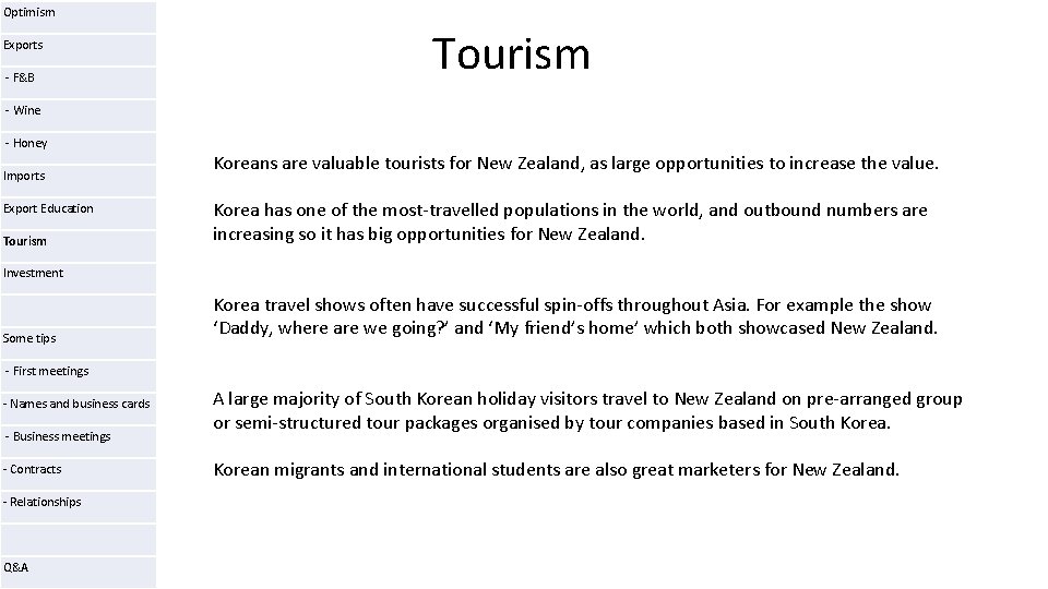 Optimism Exports - F&B Tourism - Wine - Honey Imports Export Education Tourism Koreans Optimism Exports - F&B Tourism - Wine - Honey Imports Export Education Tourism Koreans