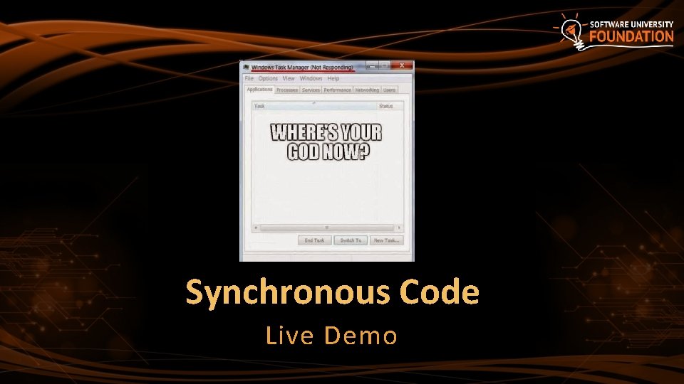 Synchronous Code Live Demo 