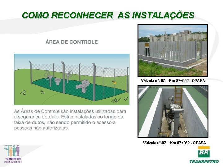 COMO RECONHECER AS INSTALAÇÕES Válvula nº. 07 – Km 87+062 - OPASA COMO RECONHECER AS INSTALAÇÕES Válvula nº. 07 – Km 87+062 - OPASA