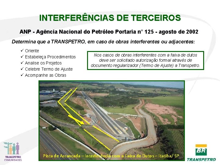 INTERFERÊNCIAS DE TERCEIROS ANP - Agência Nacional do Petróleo Portaria n° 125 - agosto INTERFERÊNCIAS DE TERCEIROS ANP - Agência Nacional do Petróleo Portaria n° 125 - agosto
