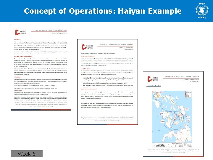 Concept of Operations: Haiyan Example Week 6 
