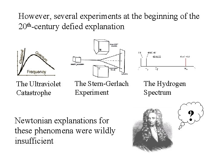 However, several experiments at the beginning of the 20 th-century defied explanation The Ultraviolet