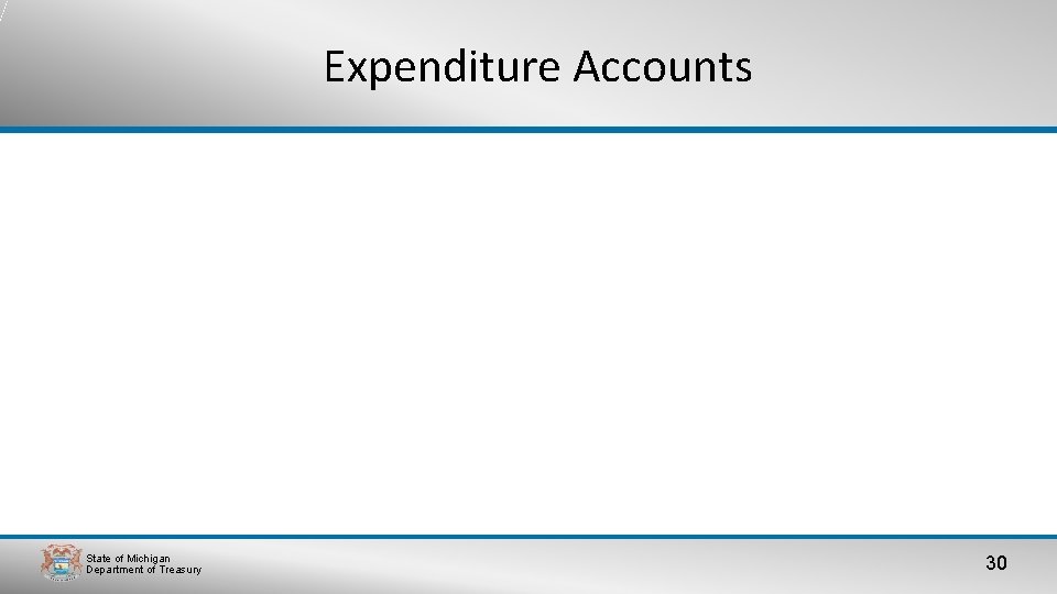 Expenditure Accounts State of Michigan Department of Treasury 30 