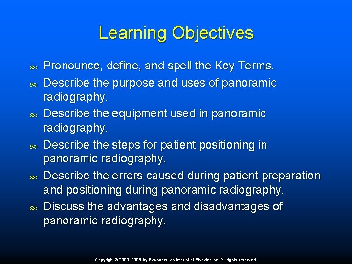 Learning Objectives Pronounce, define, and spell the Key Terms. Describe the purpose and uses
