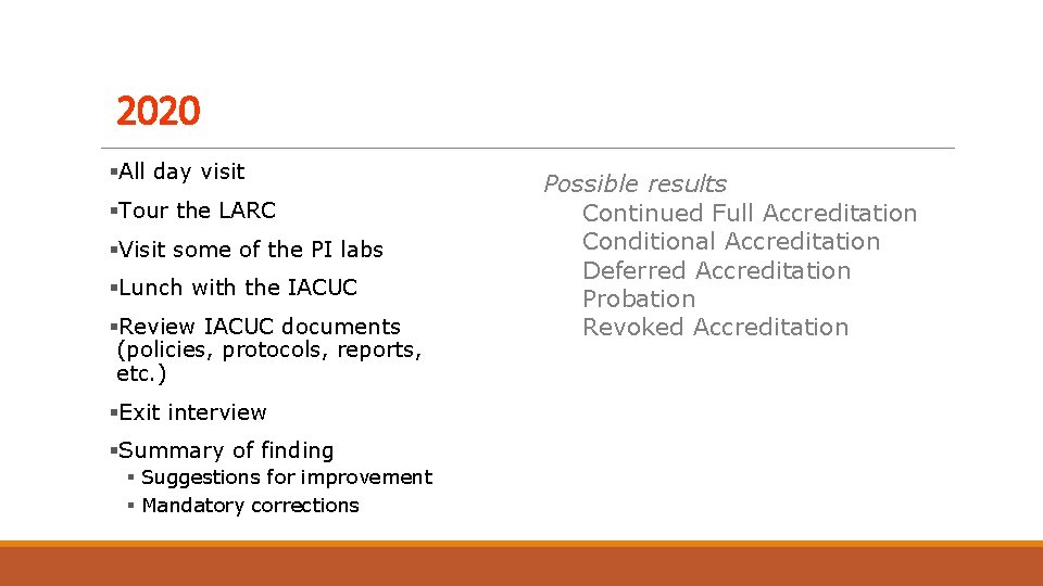 2020 §All day visit §Tour the LARC §Visit some of the PI labs §Lunch