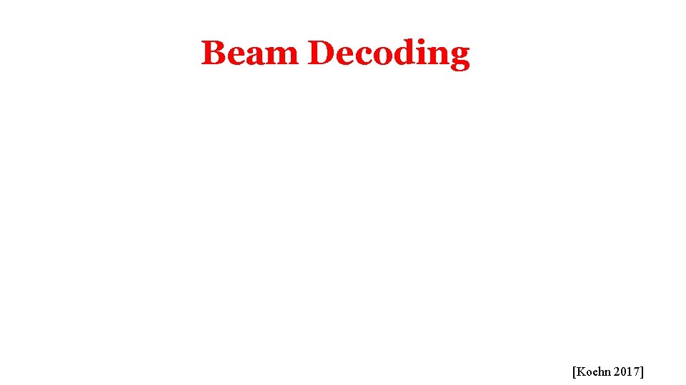 Beam Decoding [Koehn 2017] 