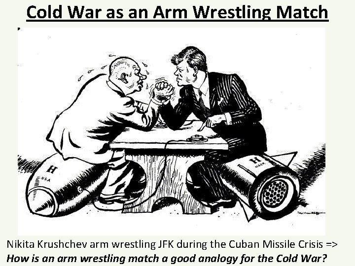 Cold War as an Arm Wrestling Match Nikita Krushchev arm wrestling JFK during the