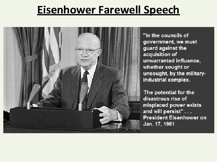 Eisenhower Farewell Speech 