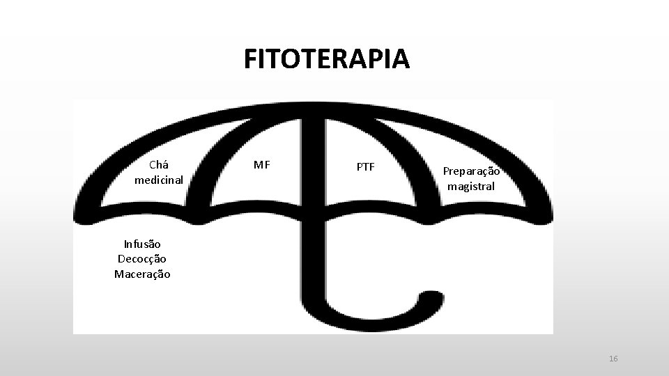 FITOTERAPIA Chá medicinal MF PTF Preparação magistral Infusão Decocção Maceração 16 