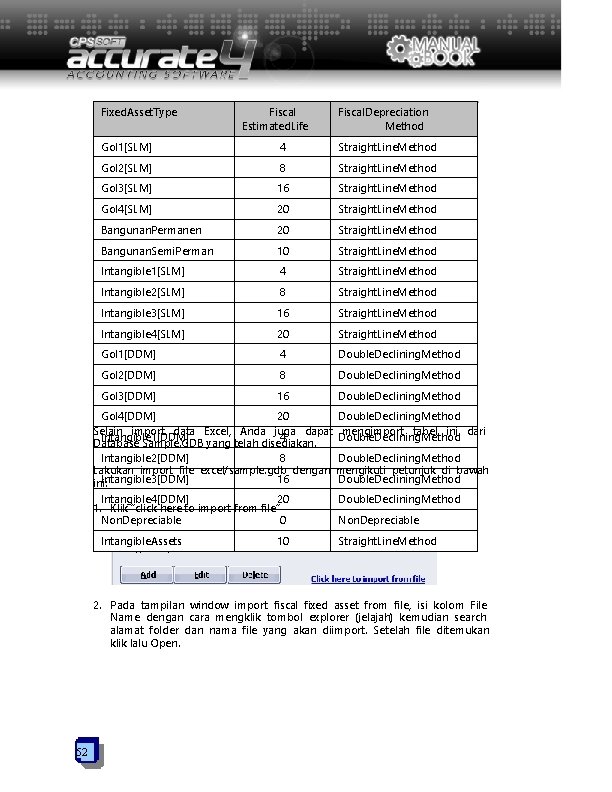 Fixed. Asset. Type Fiscal Estimated. Life Fiscal. Depreciation Method Gol 1[SLM] 4 Straight. Line.