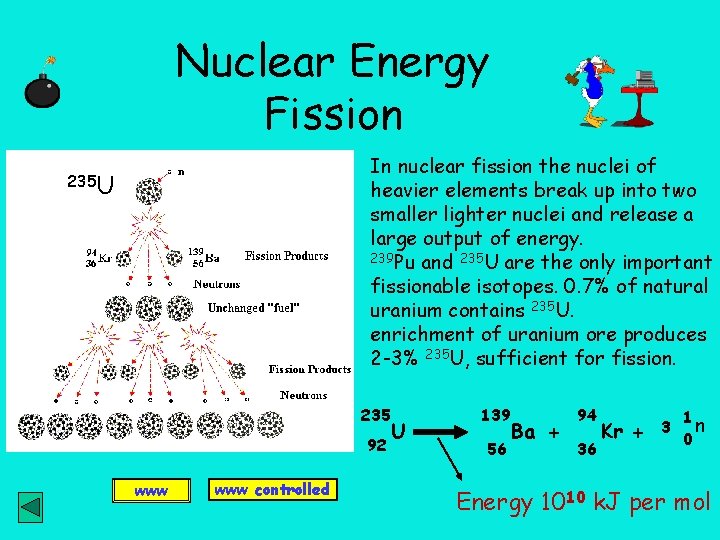 Nuclear Energy Fission In nuclear fission the nuclei of heavier elements break up into