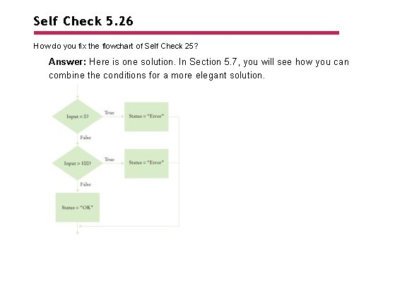 Self Check 5. 26 How do you fix the flowchart of Self Check 25?