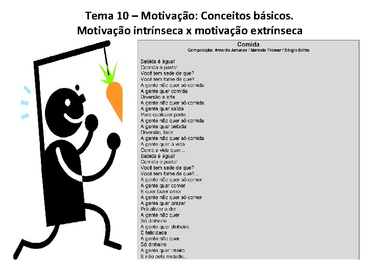 Tema 10 – Motivação: Conceitos básicos. Motivação intrínseca x motivação extrínseca 