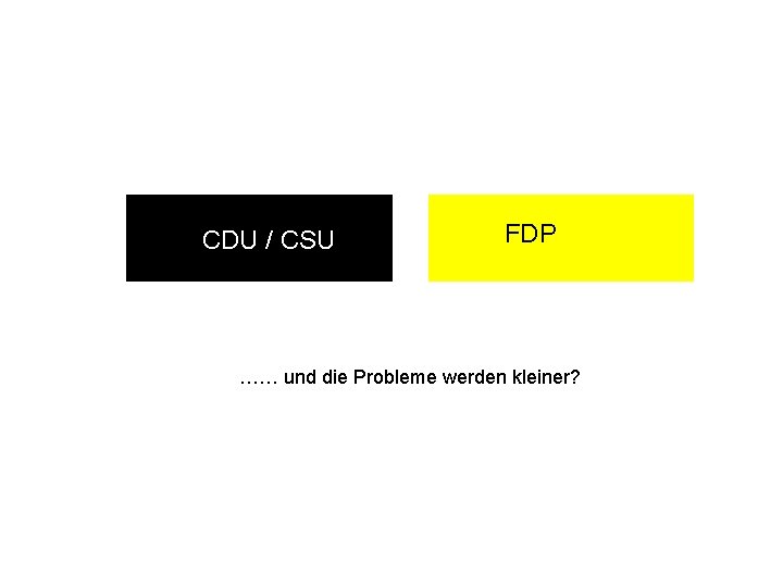 CDU / CSU FDP …… und die Probleme werden kleiner? 