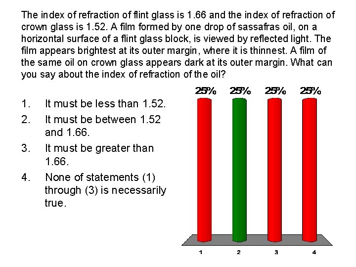 The index of refraction of flint glass is 1. 66 and the index of
