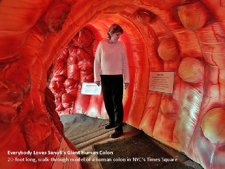 Everybody Loves Sanofi’s Giant Human Colon 20 -foot long, walk-through model of a human