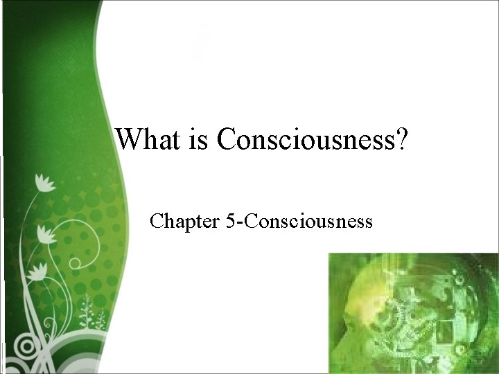 What is Consciousness? Chapter 5 -Consciousness 