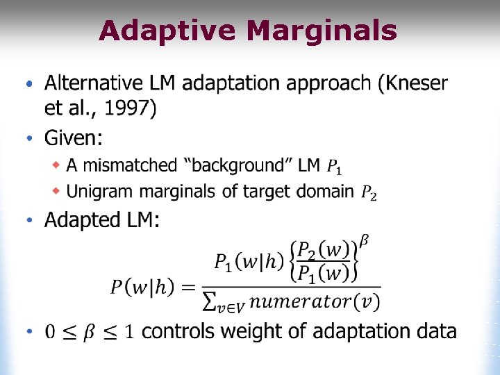 Adaptive Marginals • 