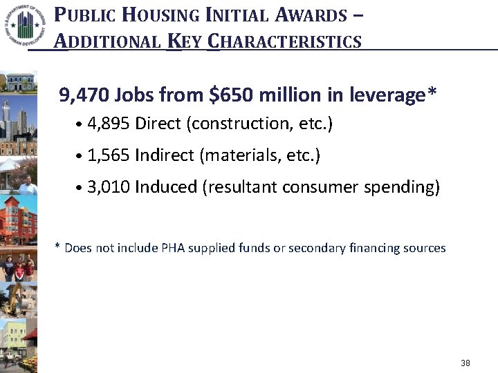 PUBLIC HOUSING INITIAL AWARDS – ADDITIONAL KEY CHARACTERISTICS 9, 470 Jobs from $650 million