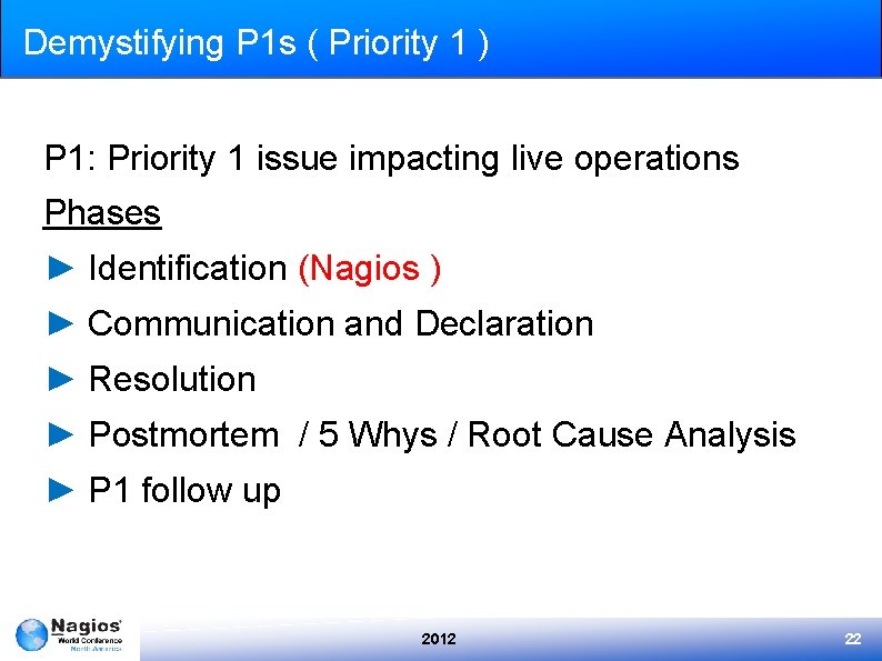 Demystifying P 1 s ( Priority 1 ) P 1: Priority 1 issue impacting