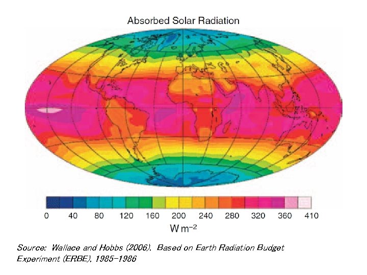 Source: Wallace and Hobbs (2006). Based on Earth Radiation Budget Experiment (ERBE), 1985 -1986