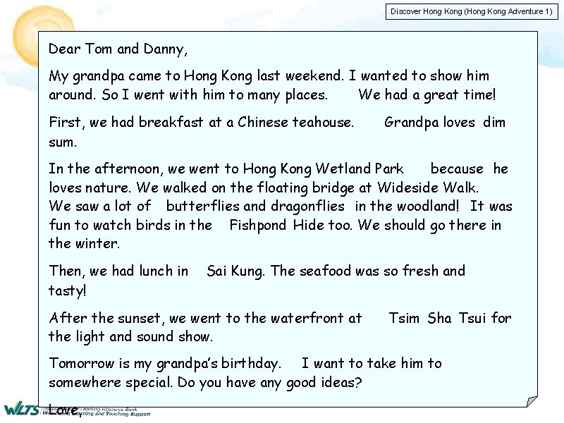 Discover Hong Kong (Hong Kong Adventure 1) Dear Tom and Danny, grandpa came to