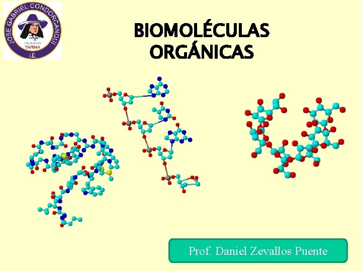 BIOMOLÉCULAS ORGÁNICAS Prof. Daniel Zevallos Puente 