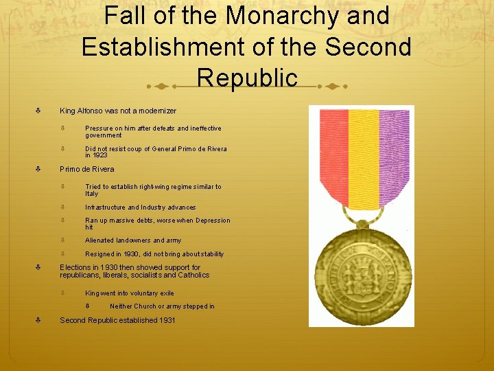 Fall of the Monarchy and Establishment of the Second Republic King Alfonso was not