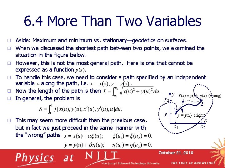 6. 4 More Than Two Variables q q q q Aside: Maximum and minimum