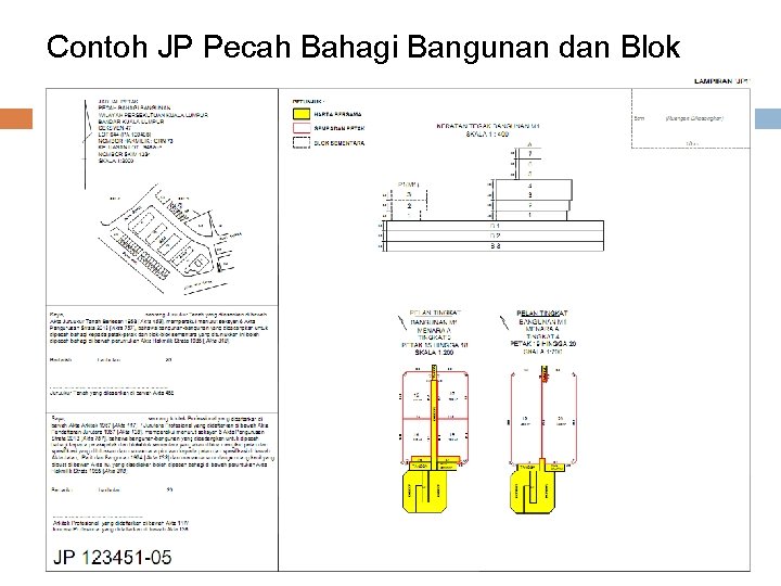 Contoh JP Pecah Bahagi Bangunan dan Blok Sementara Contoh JP Pecah Bahagi Bangunan dan Blok Sementara