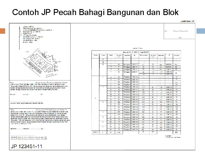 Contoh JP Pecah Bahagi Bangunan dan Blok Sementara Contoh JP Pecah Bahagi Bangunan dan Blok Sementara