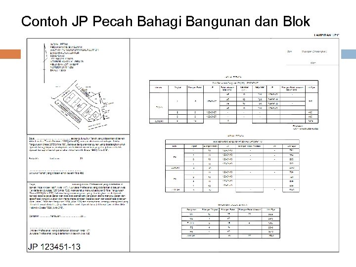 Contoh JP Pecah Bahagi Bangunan dan Blok Sementara Contoh JP Pecah Bahagi Bangunan dan Blok Sementara