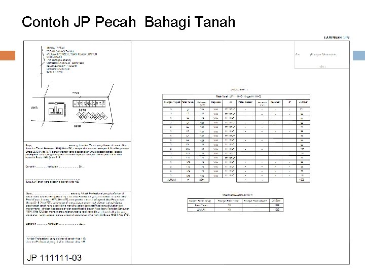 Contoh JP Pecah Bahagi Tanah Contoh JP Pecah Bahagi Tanah