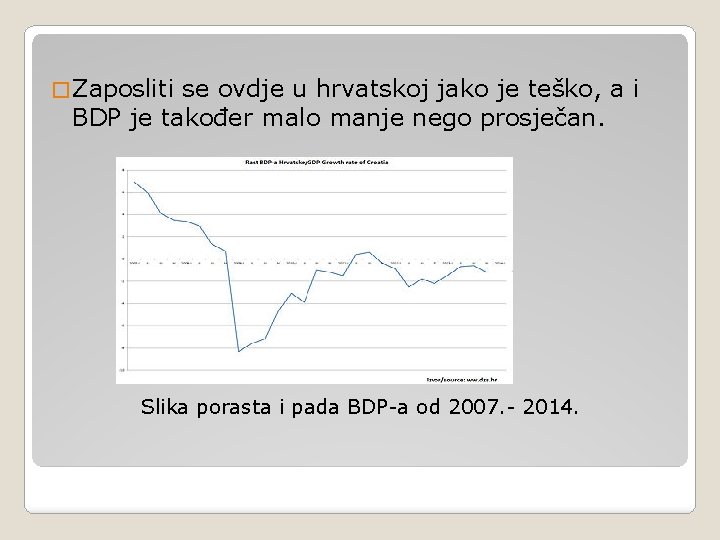 � Zaposliti se ovdje u hrvatskoj jako je teško, a i BDP je također