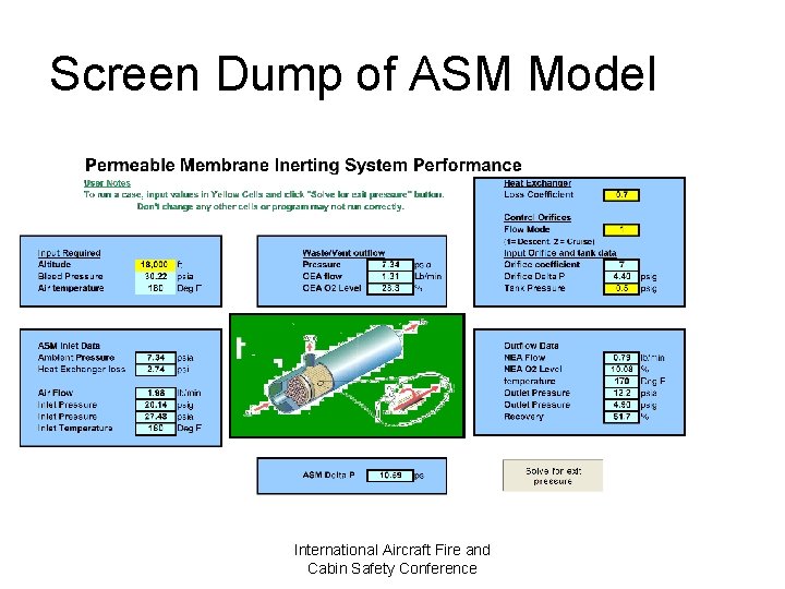 Screen Dump of ASM Model International Aircraft Fire and Cabin Safety Conference 