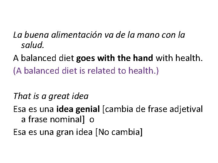 La buena alimentación va de la mano con la salud. A balanced diet goes