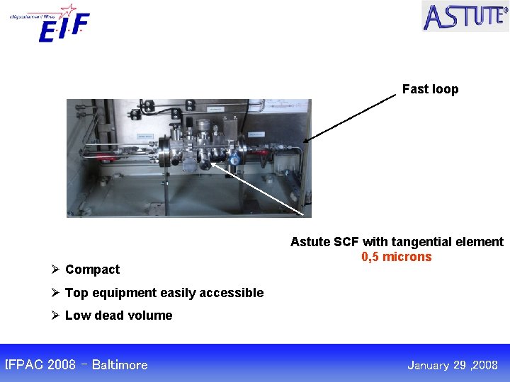 Fast loop Ø Compact Astute SCF with tangential element 0, 5 microns Ø Top Fast loop Ø Compact Astute SCF with tangential element 0, 5 microns Ø Top