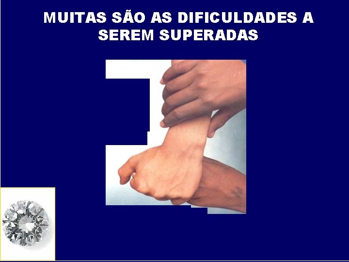 MUITAS SÃO AS DIFICULDADES A SEREM SUPERADAS 