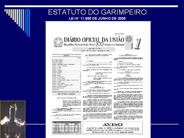 ESTATUTO DO GARIMPEIRO LEI Nº 11. 685 DE JUNHO DE 2008 