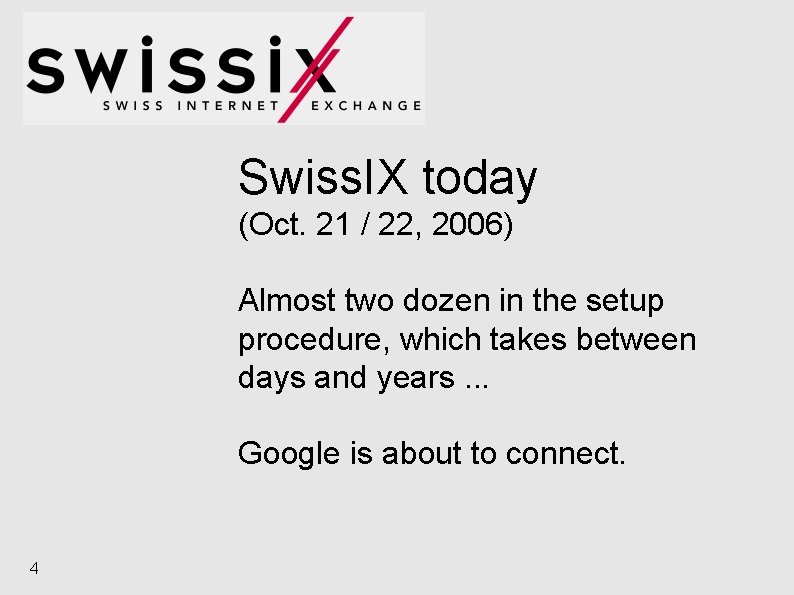 Swiss. IX today (Oct. 21 / 22, 2006) Almost two dozen in the setup