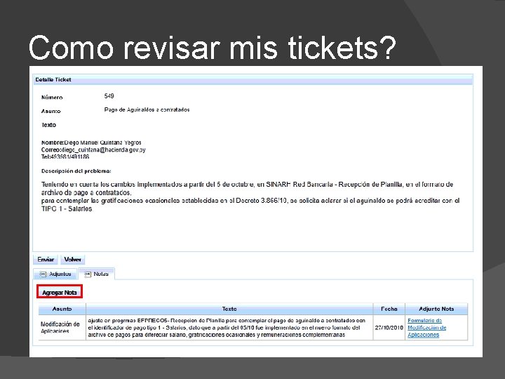 Como revisar mis tickets? 
